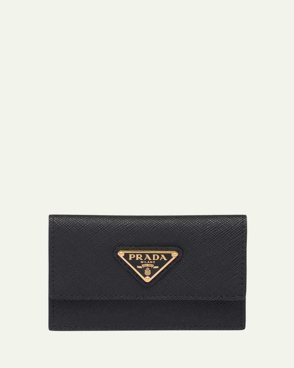 Flap Saffiano Leather Wallet